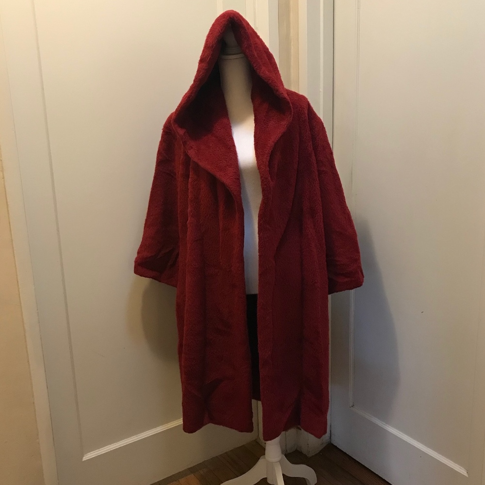 Sexy Red MaxMara Hooded Overcoat